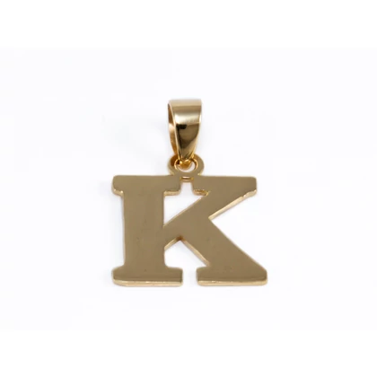 Fényes "K" betű arany medál 