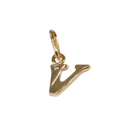 Köves V betű arany medál 