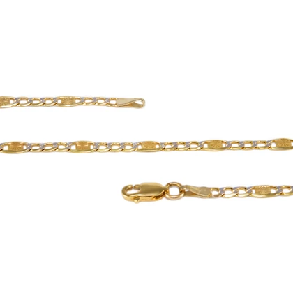 Bicolor vésett betétes pancer arany nyaklánc