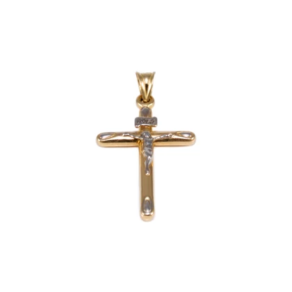 Bicolor arany kereszt medál 