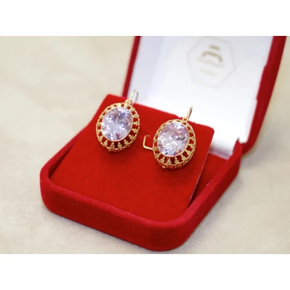 Felújított arany lila köves fülbevaló Felújított arany lila köves fülbevaló