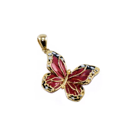 Sárga arany zománcos pillangó medál Sárga arany zománcos pillangó medál