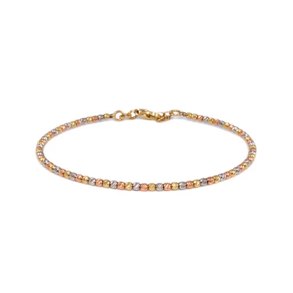 Tricolor vésett bogyós arany karlánc Tricolor vésett bogyós arany karlánc