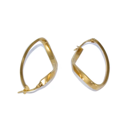 Csavart ovál arany fülbevaló Csavart ovál arany fülbevaló