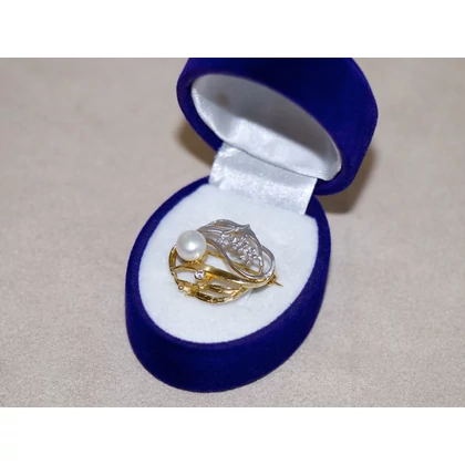 Felújított arany bicolor gyöngyös kitűző Felújított arany bicolor gyöngyös kitűző