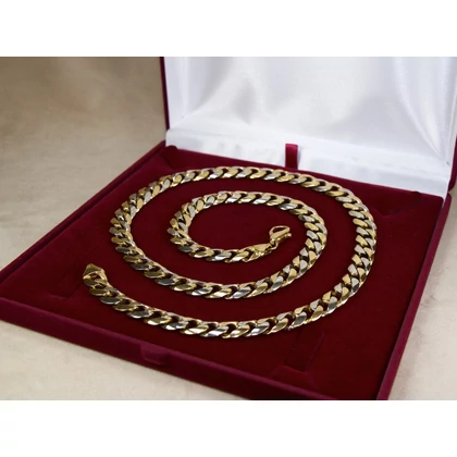 Felújított bicolor arany vastag pancer nyaklánc Felújított bicolor arany vastag pancer nyaklánc