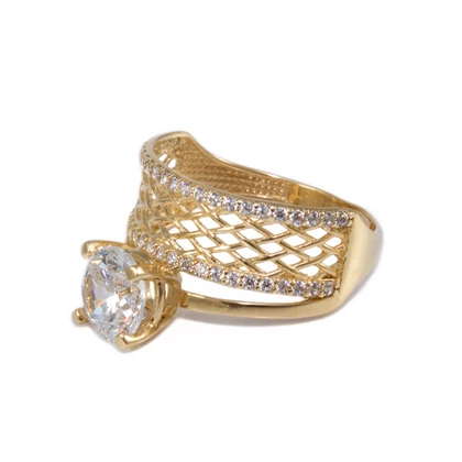 2 az 1-ben arany áttört arany eljegyzési gyűrű 2 az 1-ben arany áttört arany eljegyzési gyűrű