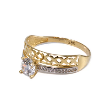 2 az 1-ben arany áttört arany eljegyzési gyűrű 2 az 1-ben arany áttört arany eljegyzési gyűrű