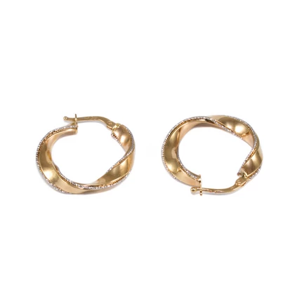 Bicolor csavart arany karika fülbevaló