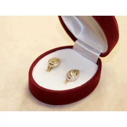 Új arany köves levél fantázia fülbevaló Új arany köves levél fantázia fülbevaló