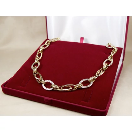 Felújított nagy szemű görög mintás bicolor arany nyaklánc Felújított nagy szemű görög mintás bicolor arany nyaklánc