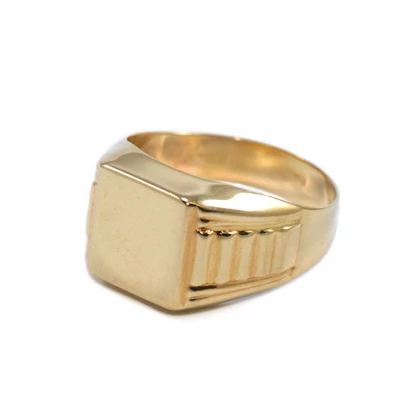 Szögletes sárga arany pecsétgyűrű