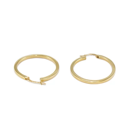 Szögletes profilú arany karika fülbevaló