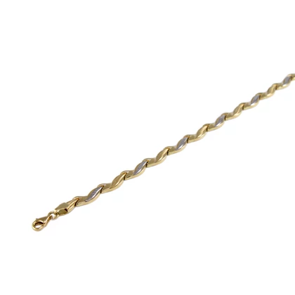 Bicolor arany vésett stiftes karlánc