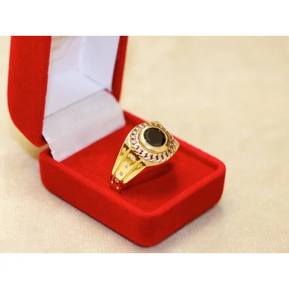 Új arany fekete köves fantázia gyűrű Új arany fekete köves fantázia gyűrű