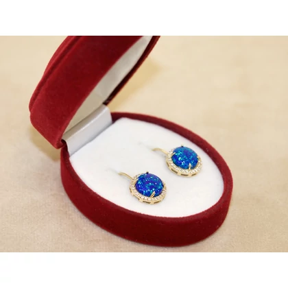 Új arany fehér köves opálos fülbevaló Új arany fehér köves opálos fülbevaló