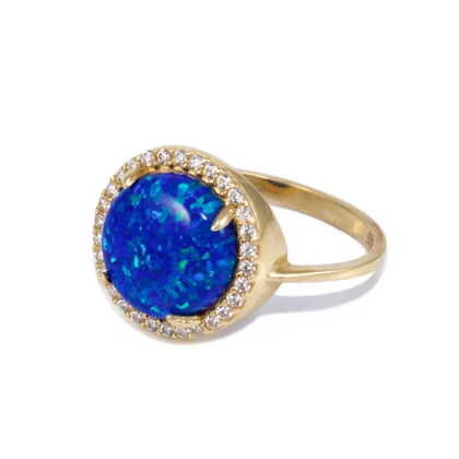 Opál és cirkónia köves arany gyűrű Opál és cirkónia köves arany gyűrű