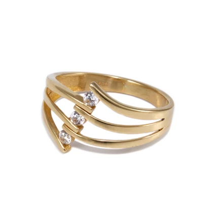 Köves hullámos arany gyűrű Köves hullámos arany gyűrű