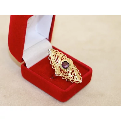 Új arany lila köves koktél gyűrű Új arany lila köves koktél gyűrű