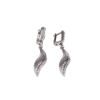 Köves fehérarany lógós fülbevaló