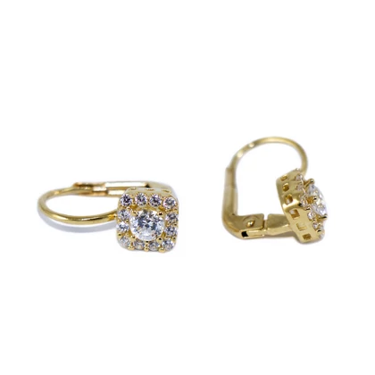 Szögletes köves arany fülbebaló Szögletes köves arany fülbebaló