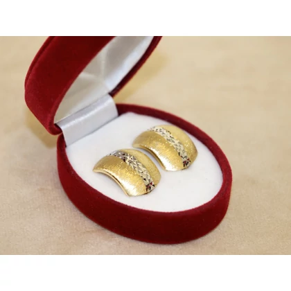 Új arany bicolor vésett fülbevaló Új arany bicolor vésett fülbevaló