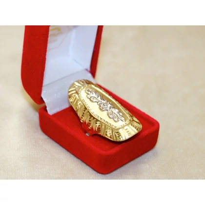 Felújított arany bicolor virágos koktél gyűrű Felújított arany bicolor virágos koktél gyűrű