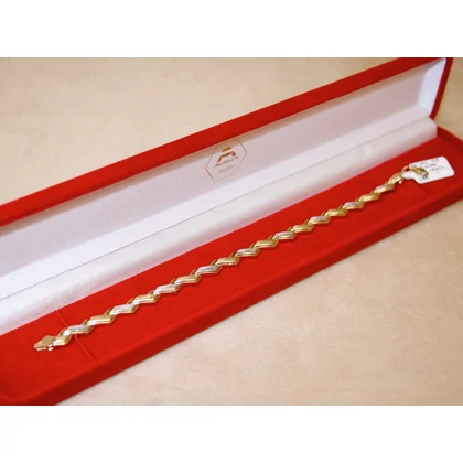 Felújított arany bicolor vésett karlánc Felújított arany bicolor vésett karlánc