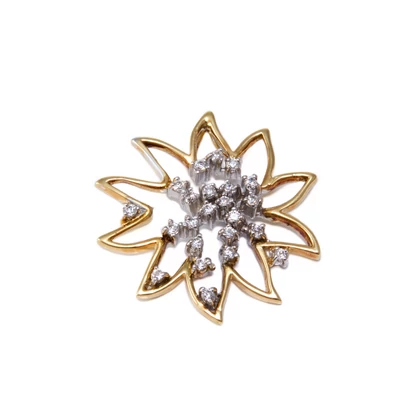 Bicolor köves virág arany medál