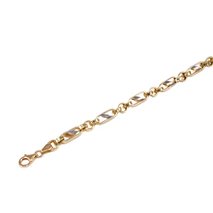 Bicolor fantázia arany karlánc