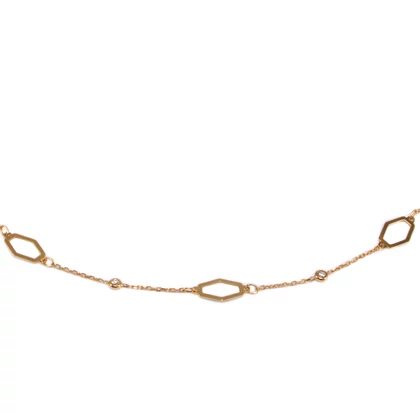 Áttört betétes köves arany nyaklánc