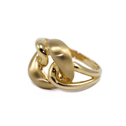 Matt és fényes "láncszemes" arany gyűrű