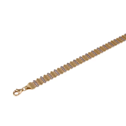 Bicolor köves fantázia arany karlánc