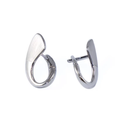 Fényes - matt fehérarany fülbevaló