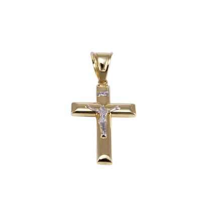 Bicolor arany feszület medál