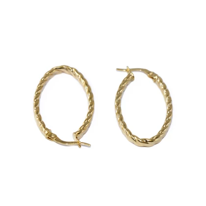 Fonott ovál arany fülbevaló