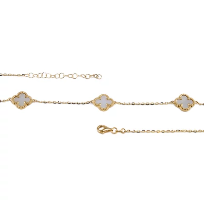 Gyöngyházbetétes sárga arany lánc