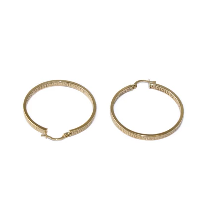 Görög mintás arany karika fülbevaló