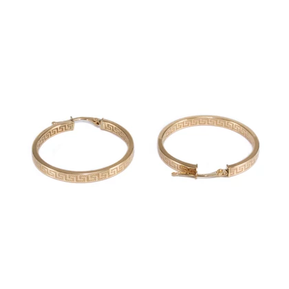 Görög mintás karika arany fülbevaló