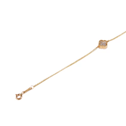 Gyöngyház köves lóhere arany karlánc