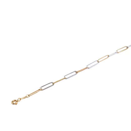 Bicolor arany hosszúszemű anker karlánc