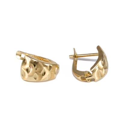 Vésett és matt arany fülbevaló