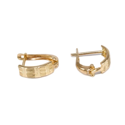 Vésett és matt arany fülbevaló