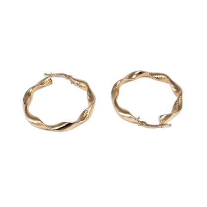 Mintás arany karika fülbevaló