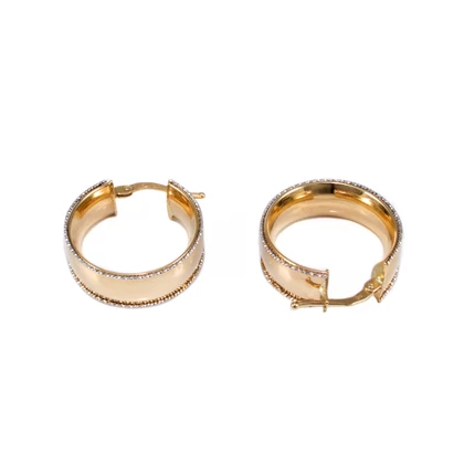 Bicolor fényes arany karika fülbevaló