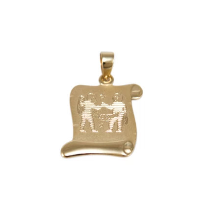 Ikrek pergamen arany medál