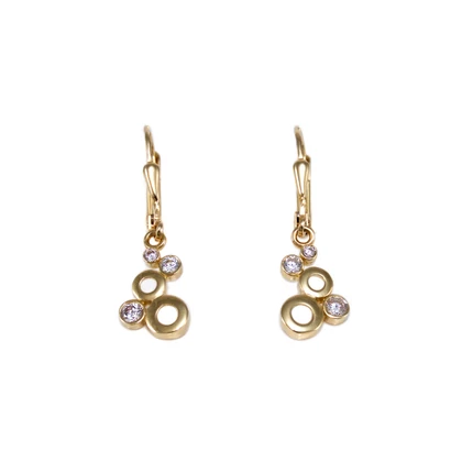 Köves-karikás lógós arany fülbevaló