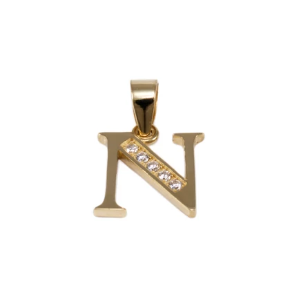 Köves N betű arany medál 
