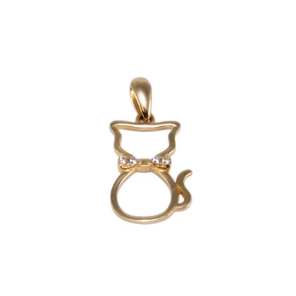 Köves cica áttört arany medál