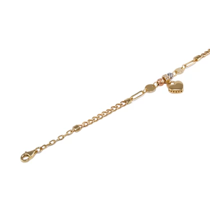 Tricolor arany karlánc szív csüngővel